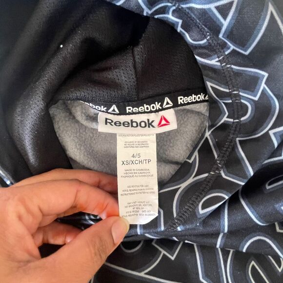 Reebok Boy's Pullover All Over Logo Active Hoodie Size 4/5 XS/XCH/TP - Picture 5 of 8
